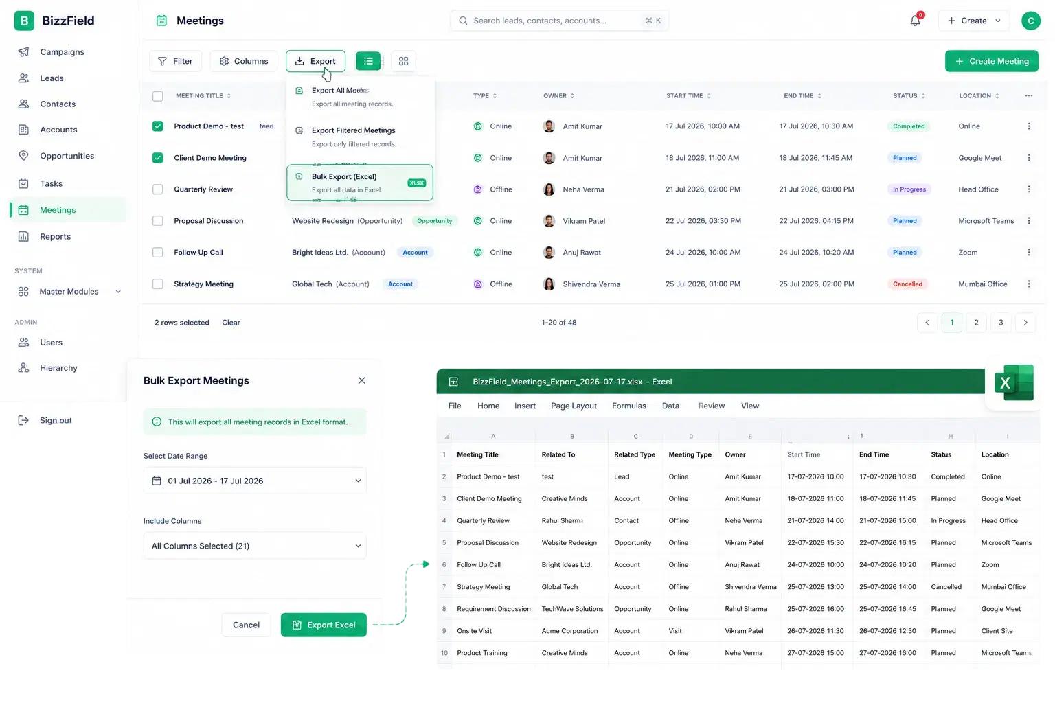 Export for Reporting and Offline Review